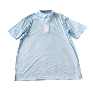 Men's Polo Shirt in Light Blue with Subtle Pattern